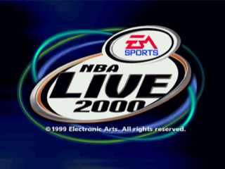 NBA Live 2000 title screen for Playstation
